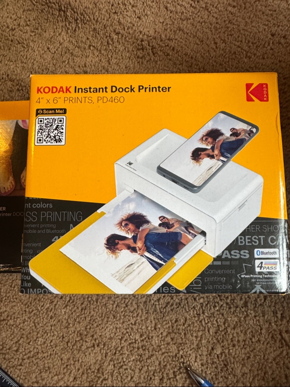 Kodak Instant Dock Printer in Yellow and White